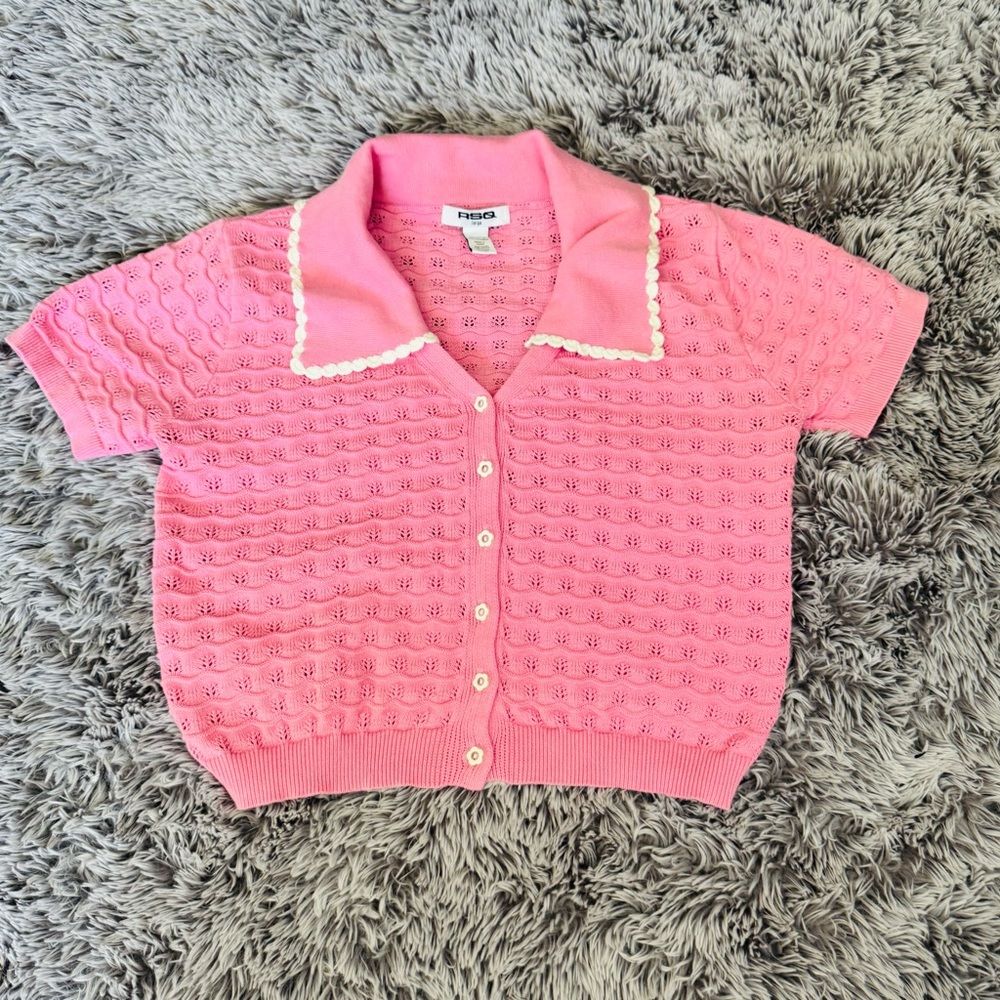 RSQ Pink Button  Shirt